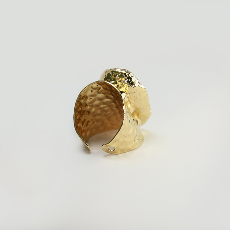 Handmade Natural Agate Druzy Ring