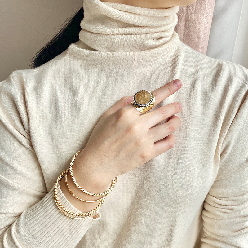 Gemstone Handmade Agate Druzy Ring