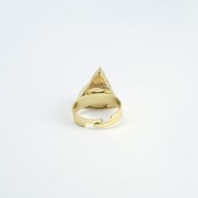 Triangle Gemstone Handmade Black Agate Druzy Ring