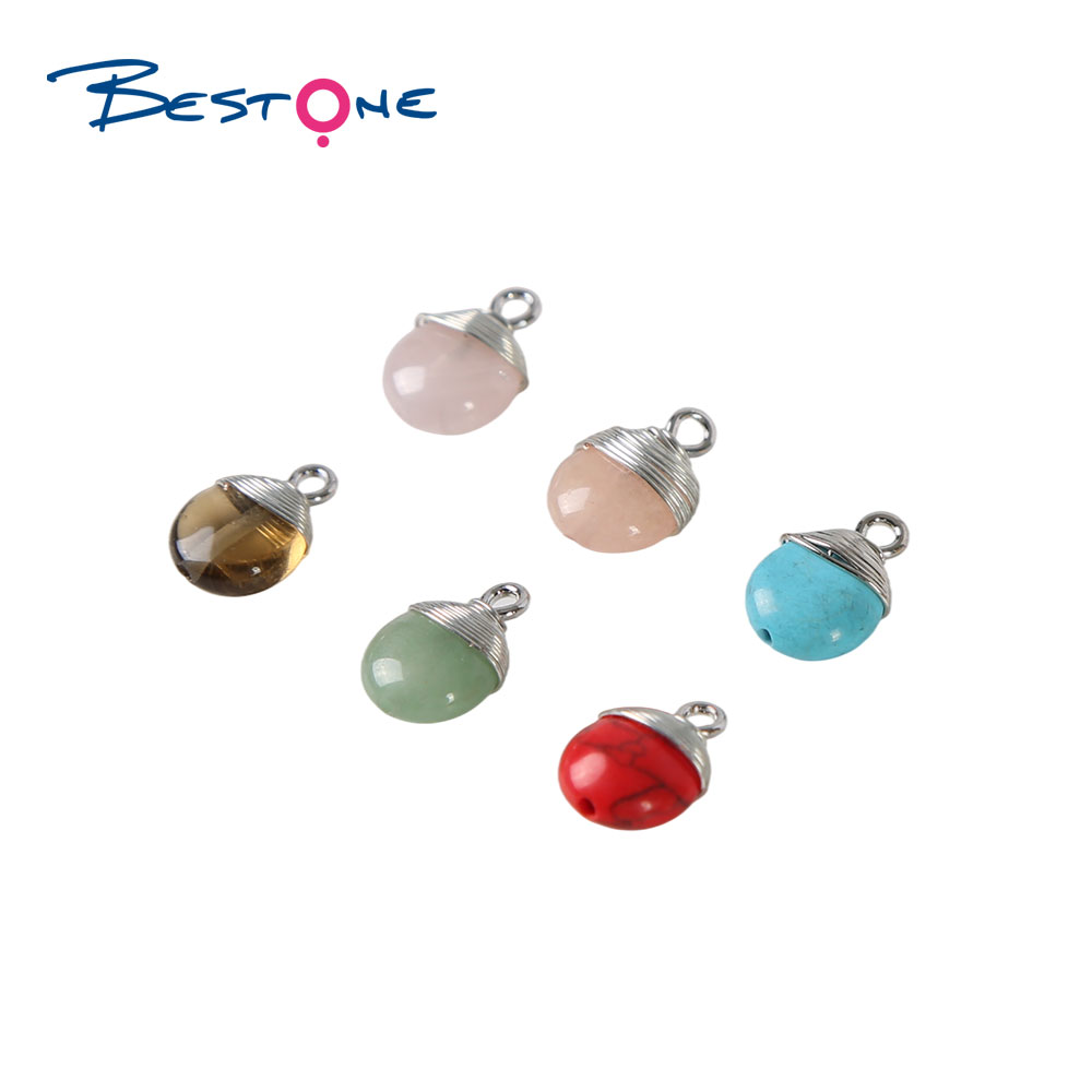 Round Teardrop Shape Pendant Charm for Bracelet