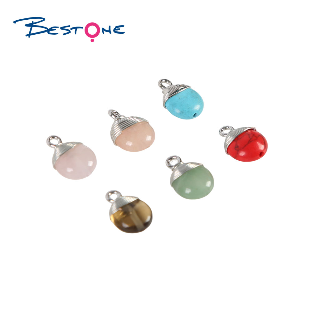 Round Teardrop Shape Pendant Charm for Bracelet