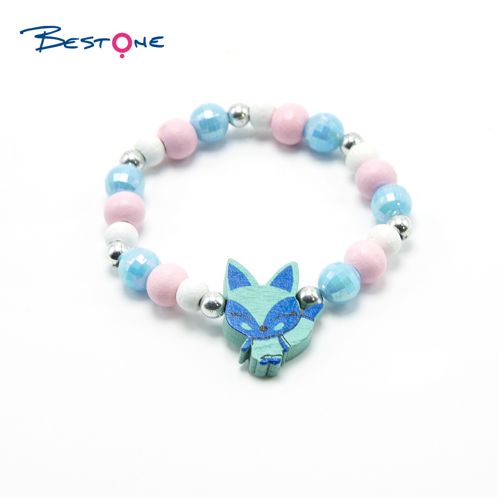 Girls Foxes Wood Bracelets Set