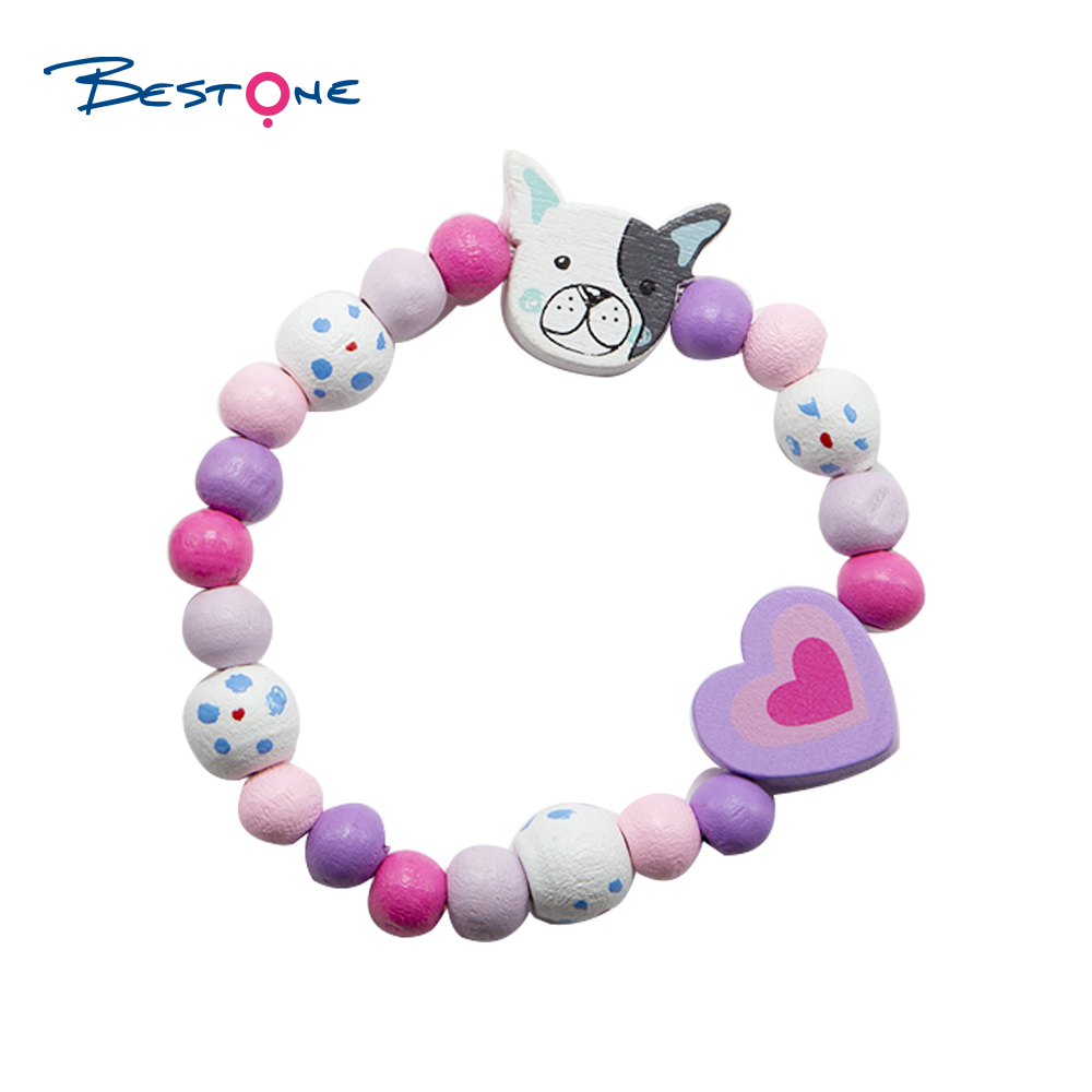 Girls Doggy Wood Bracelets Set