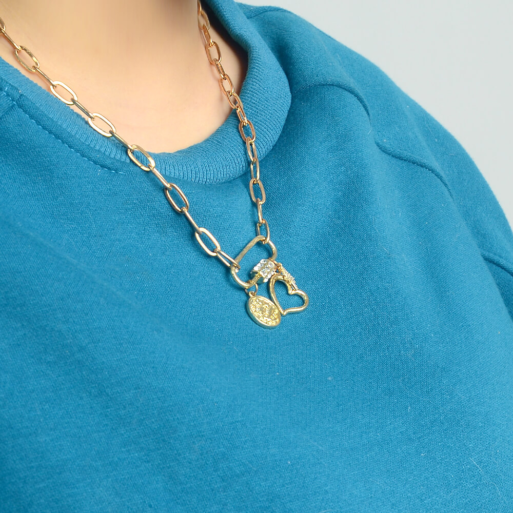 Carabiner Gold Chain Necklace