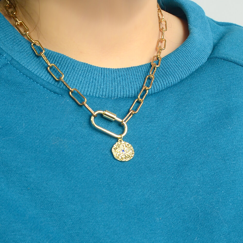 Carabiner Gold Chain Necklace