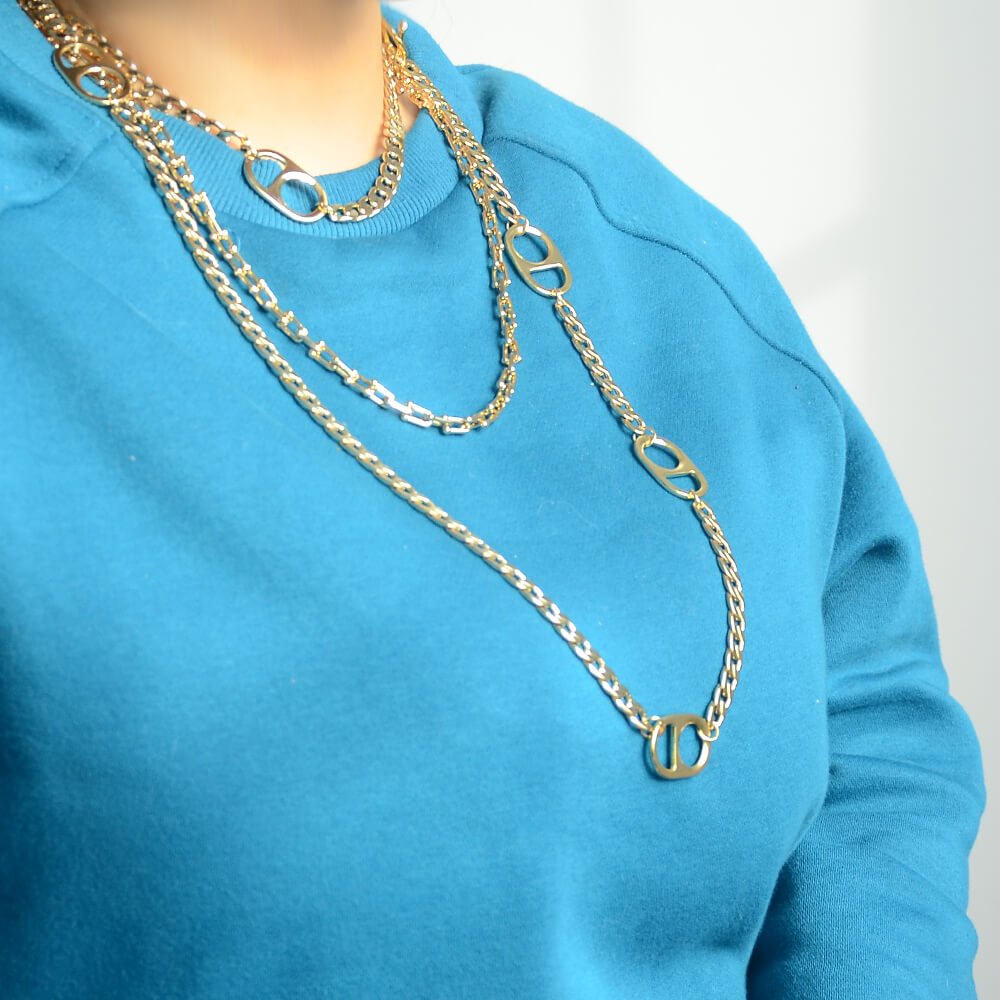 3 Layer Gold Chain Necklace