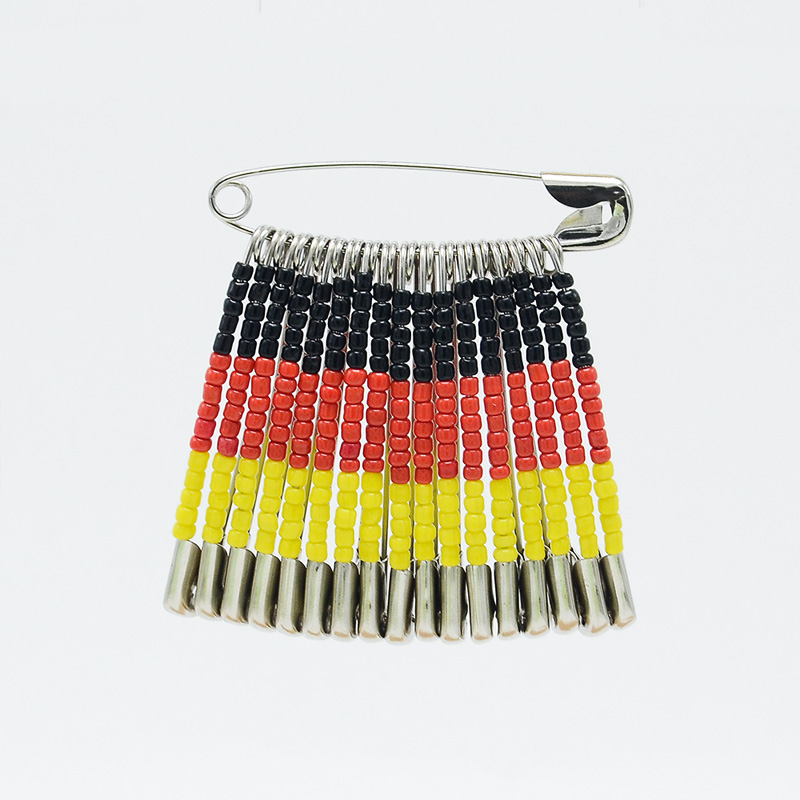 45x53mm Germany Flag Seed Beads Brooch Pin