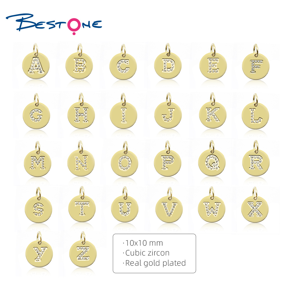 Real Gold Plated Stainless Steel  Alphabet Charms