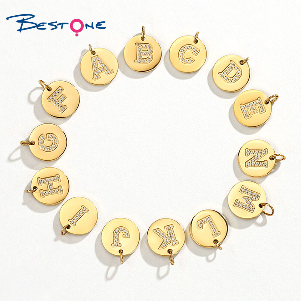 Real Gold Plated Stainless Steel  Alphabet Charms