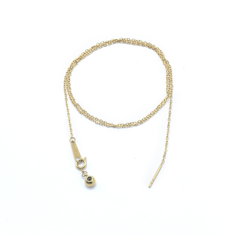 Stainless Steel with Real Gold Plated Chain Necklace
