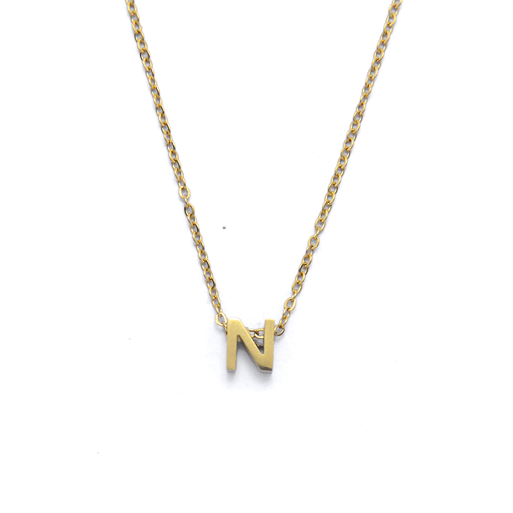 Real Gold Plated Stainless Steel Initial Letter Pendant