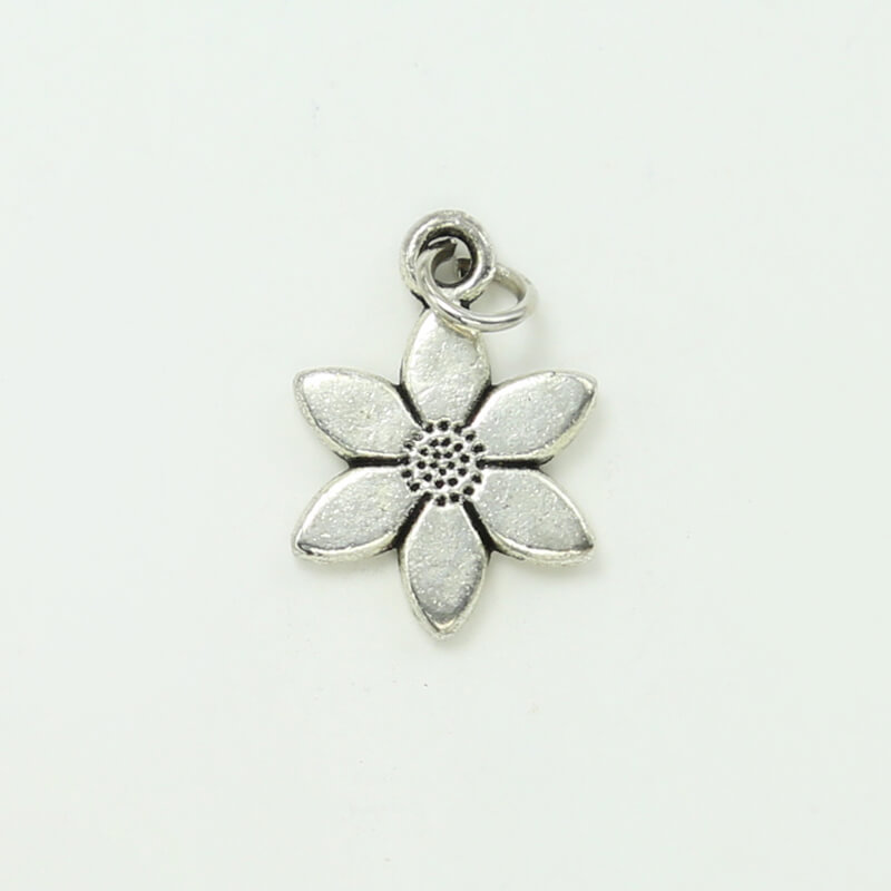 Flower Antique Silver Charm