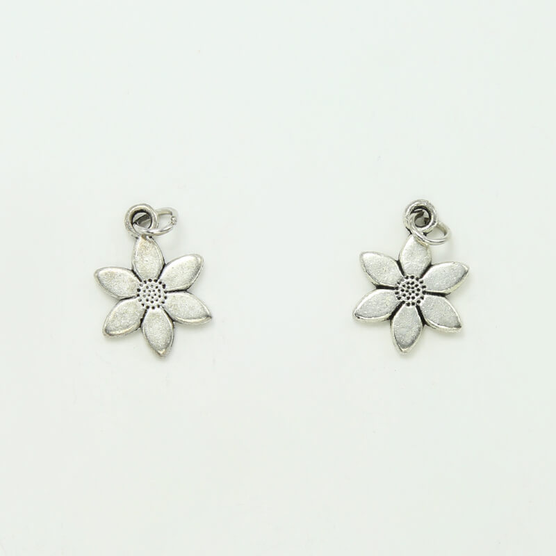 Flower Antique Silver Charm