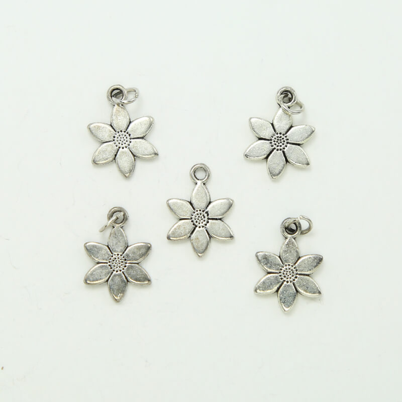 Flower Antique Silver Charm
