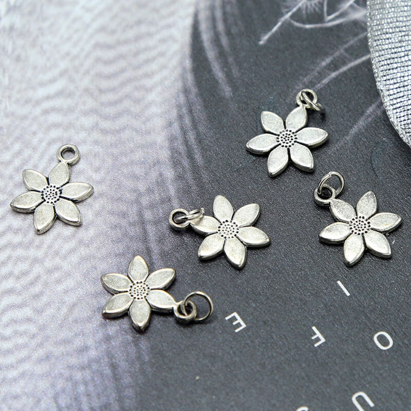 Flower Antique Silver Charm