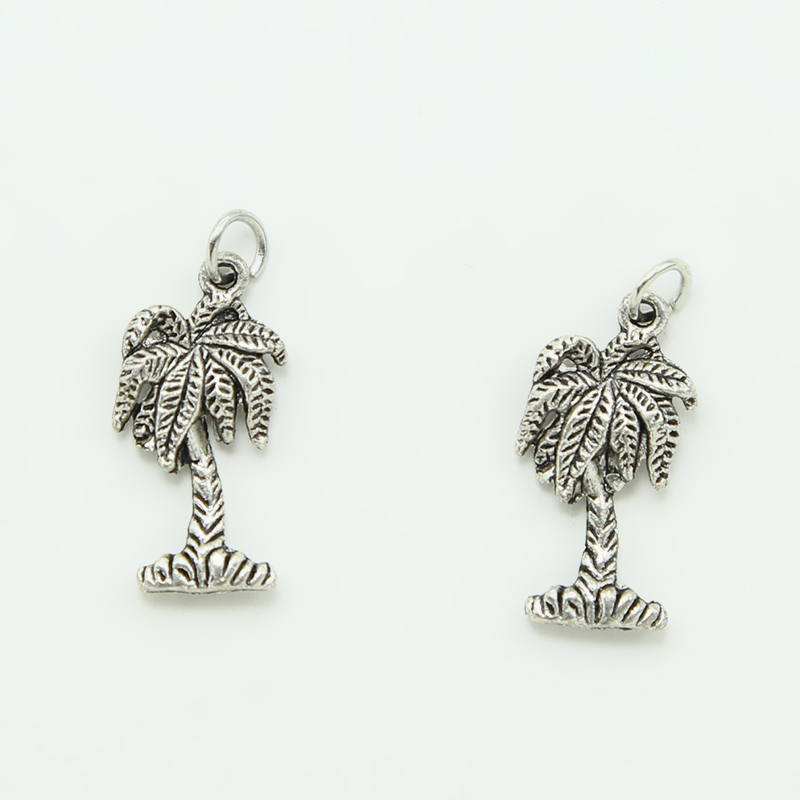 Palm Tree Antique Silver Charm