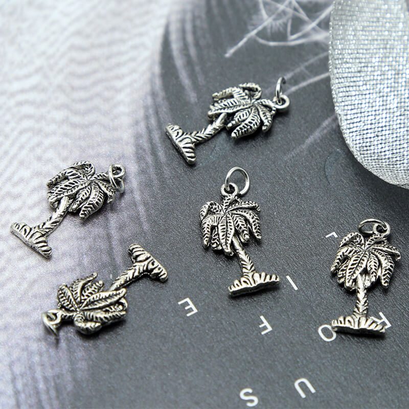 Palm Tree Antique Silver Charm