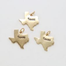 Texas 14K Real Antique Gold Plated Charm