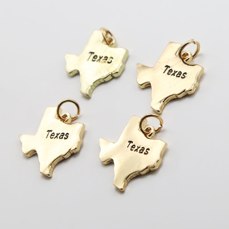 Texas 14K Real Antique Gold Plated Charm