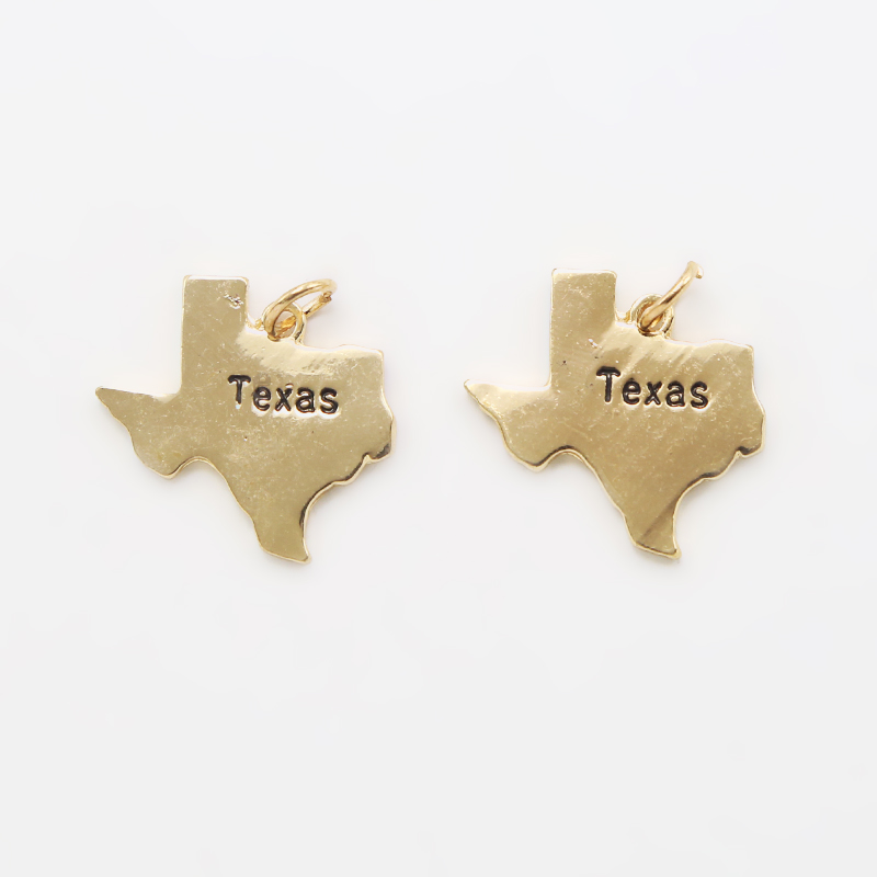 Texas 14K Real Antique Gold Plated Charm