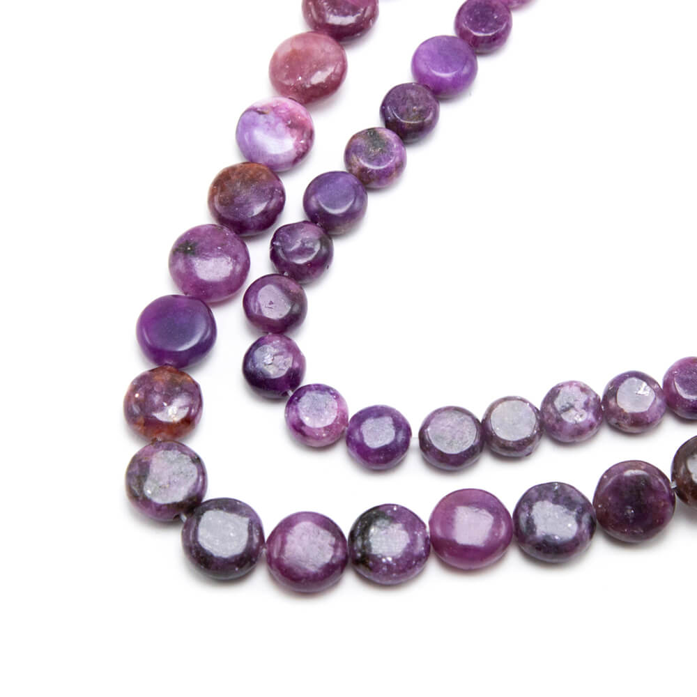 lepidolite Lentil Beads