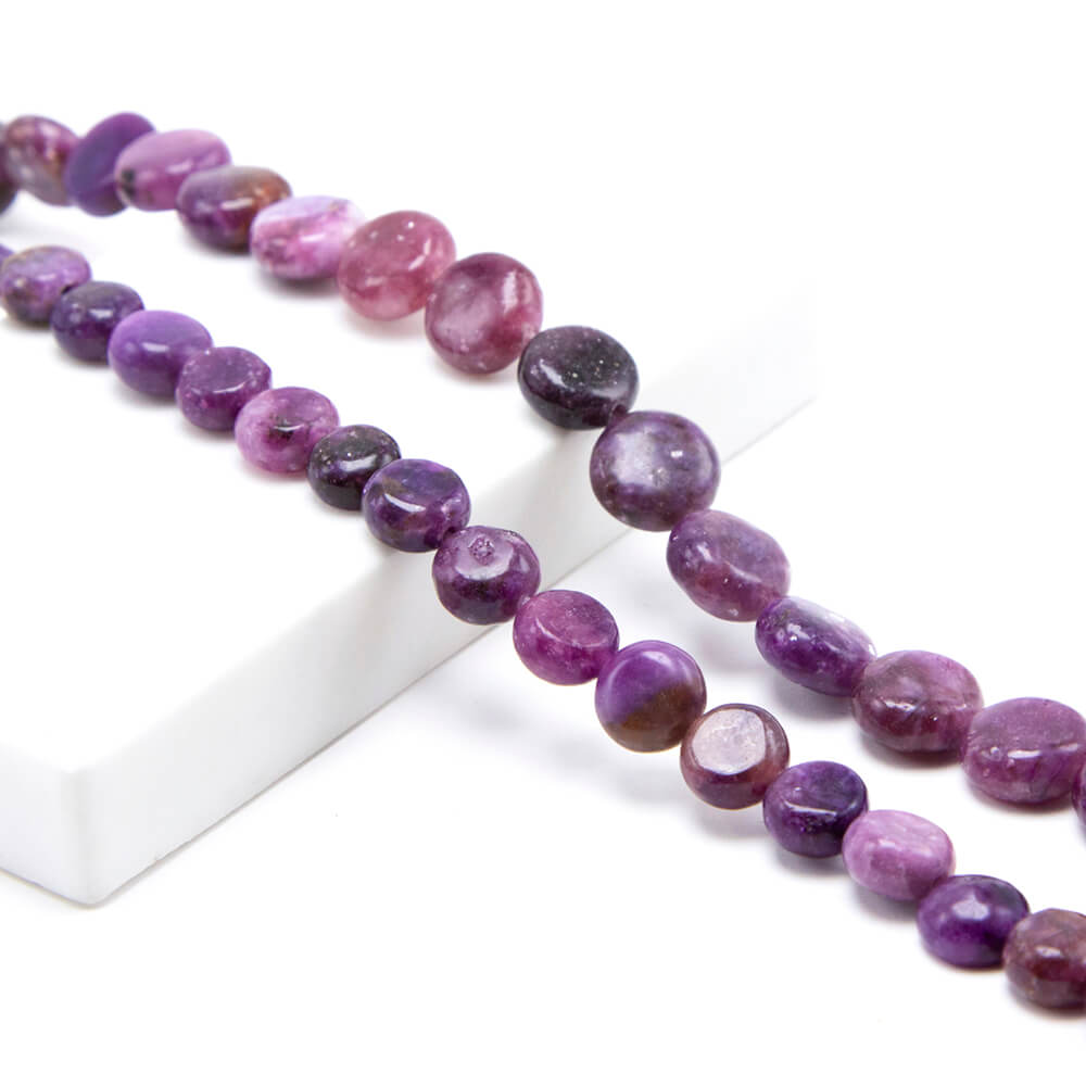 lepidolite Lentil Beads