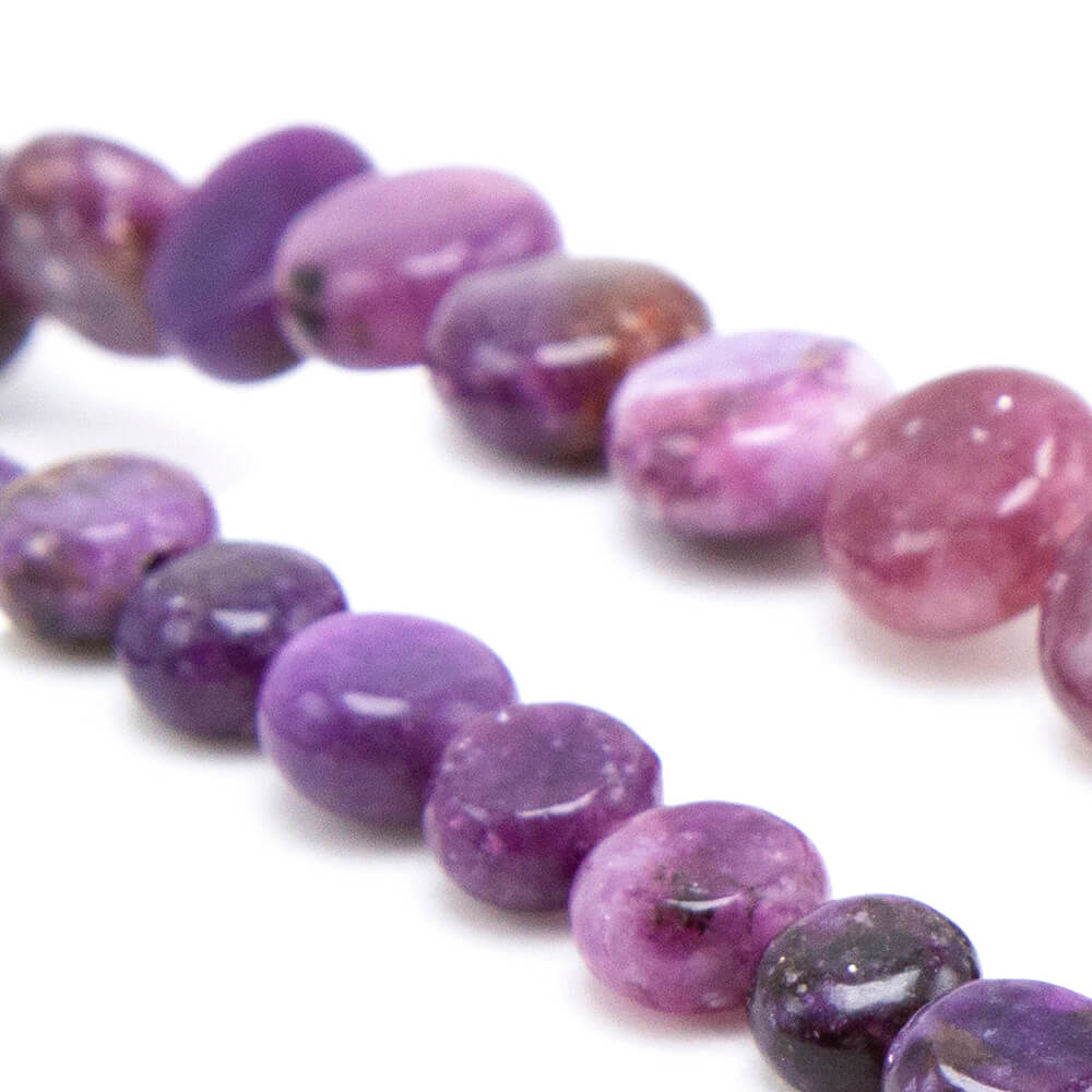 lepidolite Lentil Beads