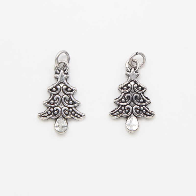 Christmas Tree Antique Silver Charm