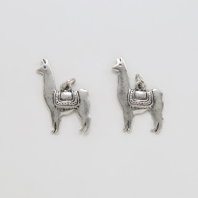 Llama Antique Silver Charm