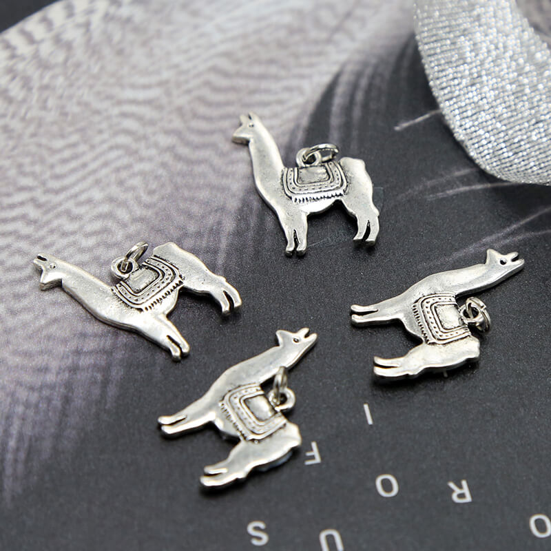 Llama Antique Silver Charm