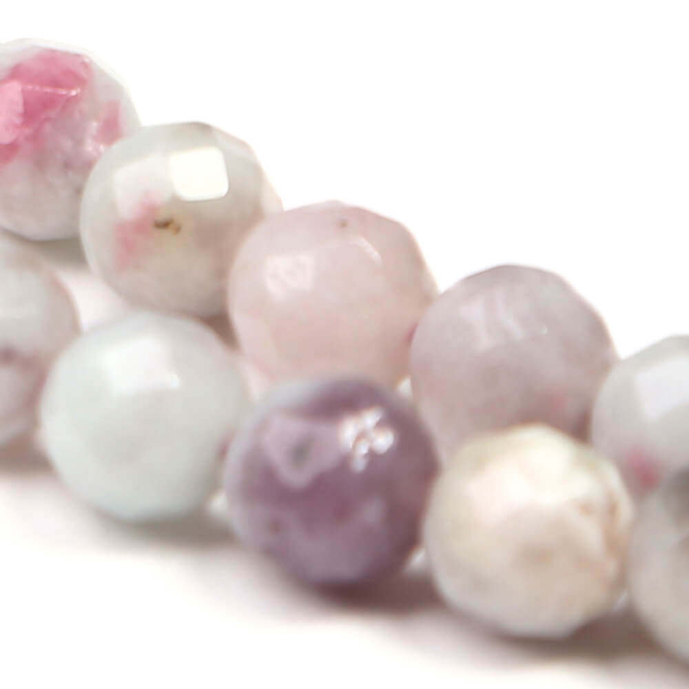 Gemstone Beads Pink Tourmaline Faceted Round Beads