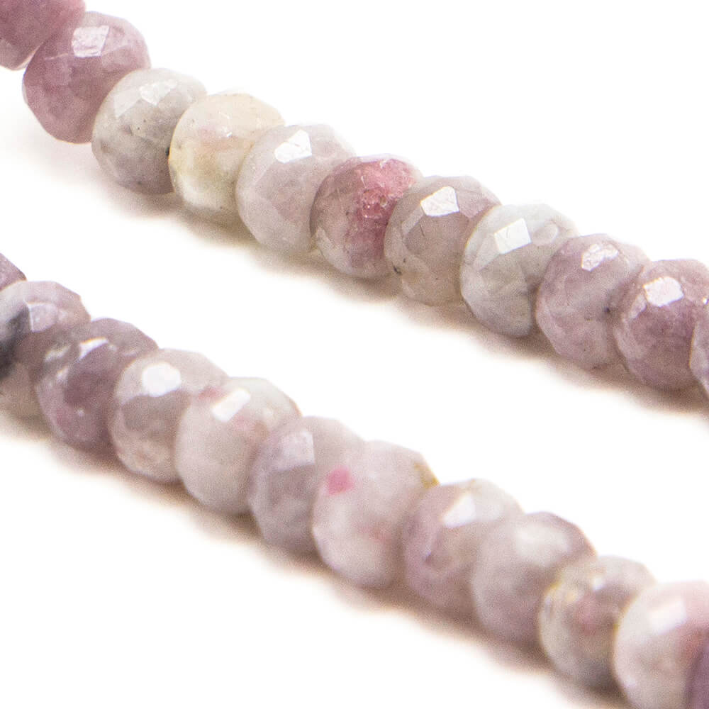 Pink Tourmaline Faceted Rondelle Beads