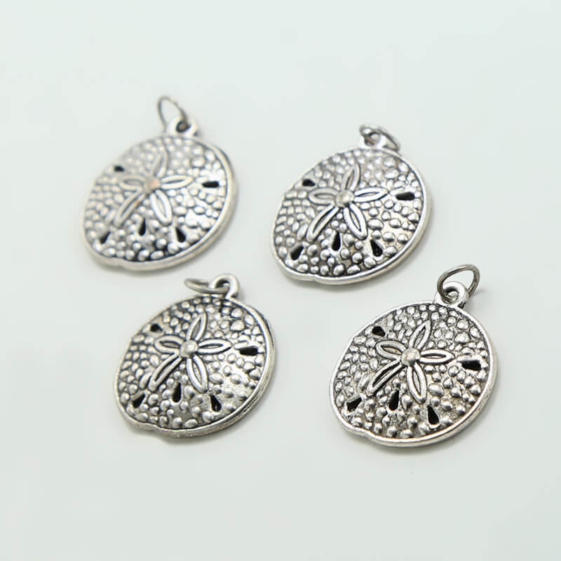 Sand Dollar Antique Silver Charm