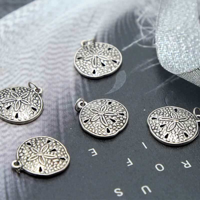 Sand Dollar Antique Silver Charm