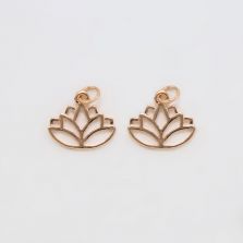 Lotus Flower 14K Real Rose Gold Plated Charm