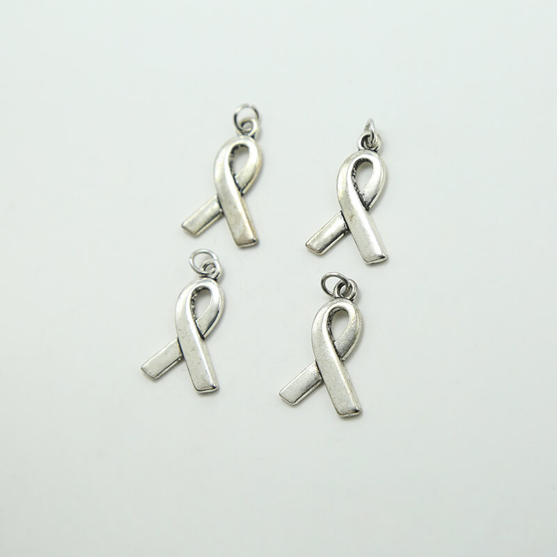 Awareness Ribbon Antique Silver Charm