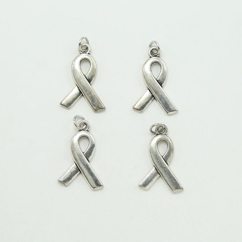 Awareness Ribbon Antique Silver Charm