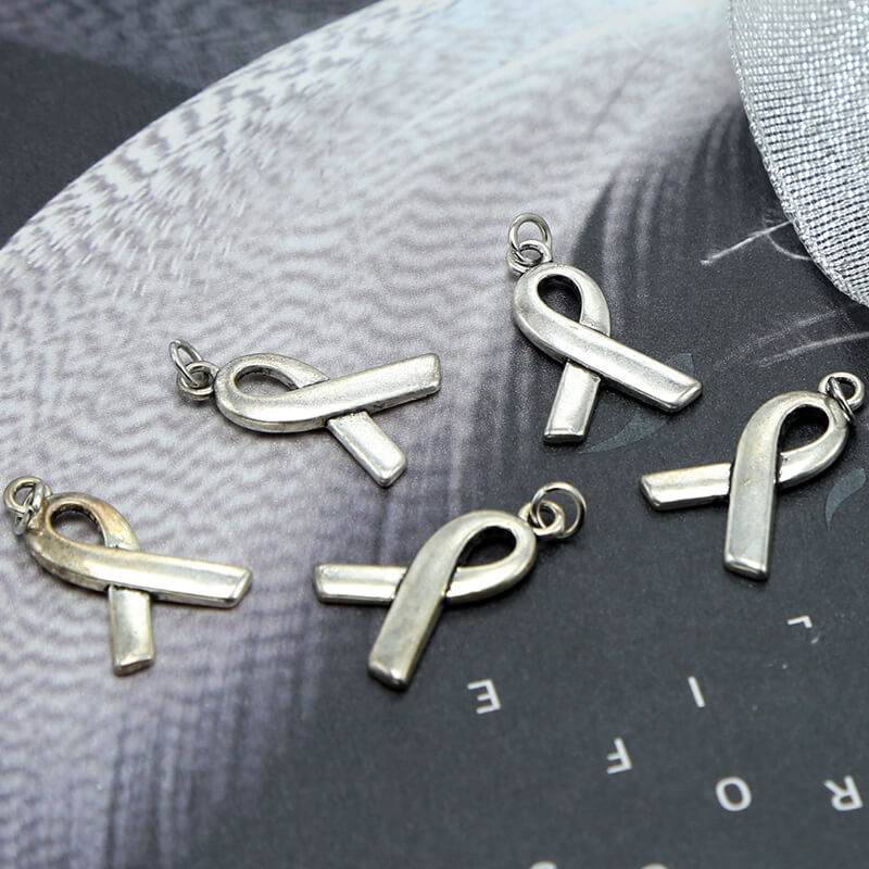 Awareness Ribbon Antique Silver Charm