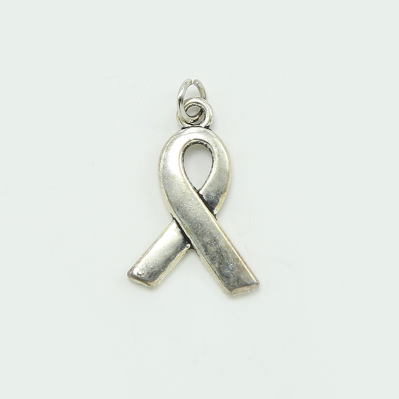 Awareness Ribbon Antique Silver Charm