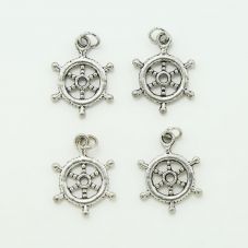 Ship Wheel Antique Silver Charm