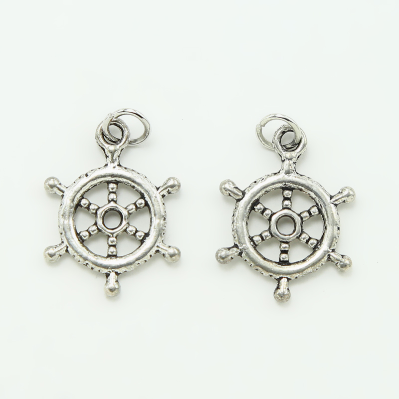 Ship Wheel Antique Silver Charm