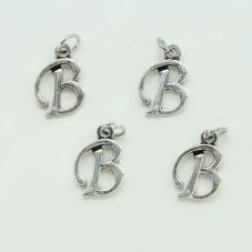 Letter B Antique Silver Charm