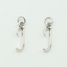 Letter J Antique Silver Charm