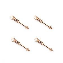 Arrow 14K Real Rose Gold Plated Charm
