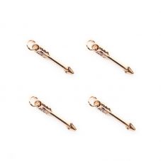 Arrow 14K Real Rose Gold Plated Charm