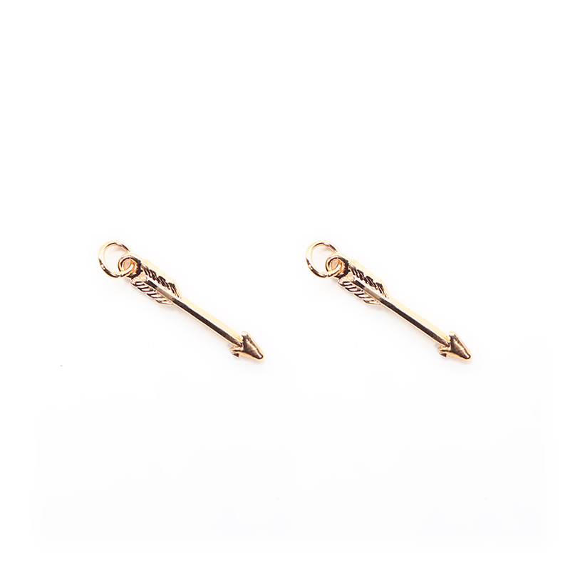 Arrow 14K Real Rose Gold Plated Charm