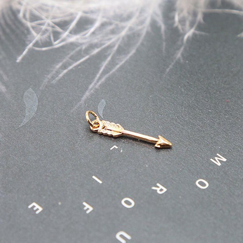 Arrow 14K Real Rose Gold Plated Charm