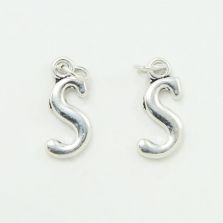 Letter S Antique Silver Charm