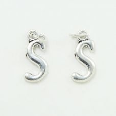 Letter S Antique Silver Charm