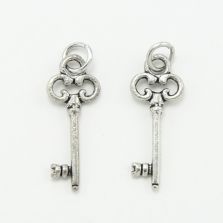 Key Antique Silver Charm